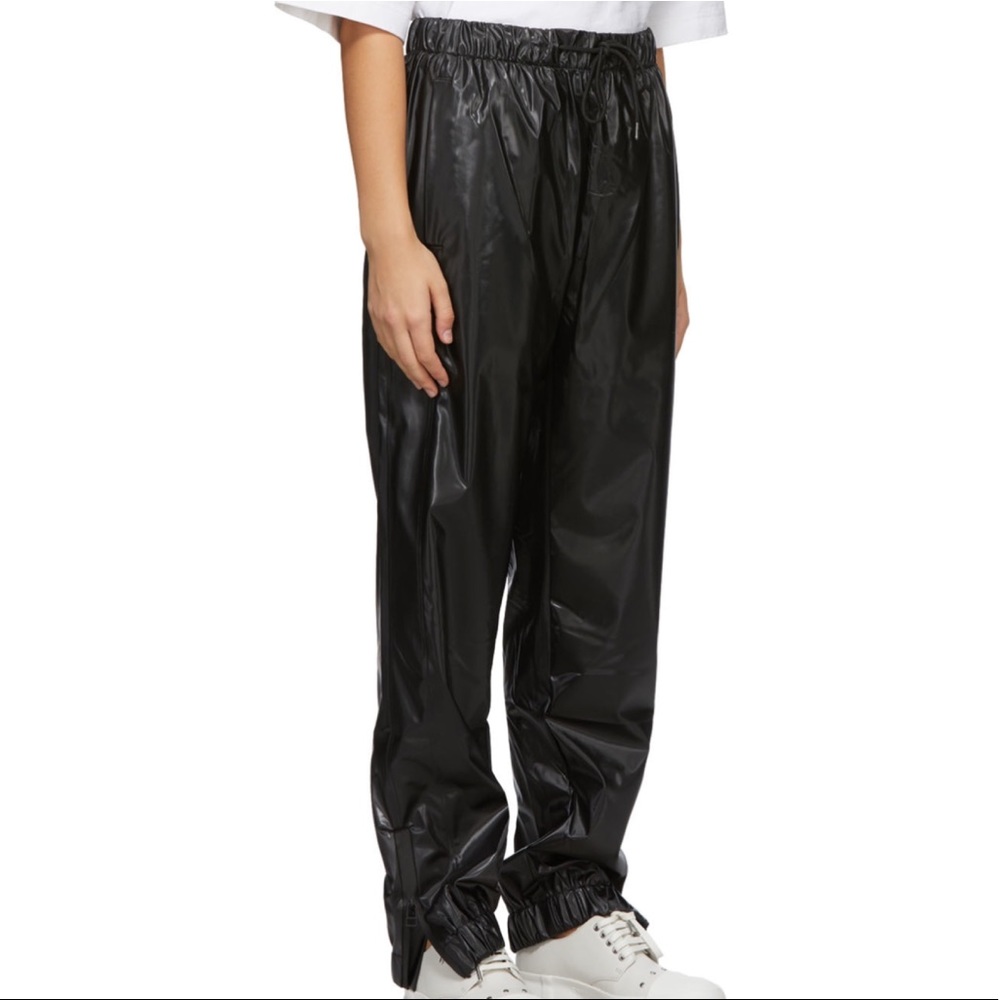 NWT| RAINS shiny black lounge pants